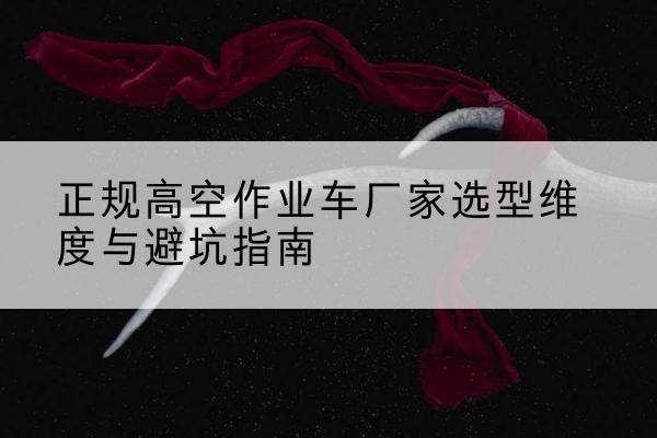 张家港高空作业车厂家-正规选型维度与避坑指南
